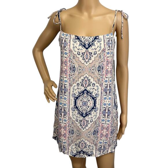 NWT Lulus Tie Strap Printed Mini Dress Size S - Picture 4 of 13
